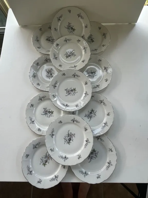 Nakamura Wild Flower Porcelain Dessert Plates, Set of 12