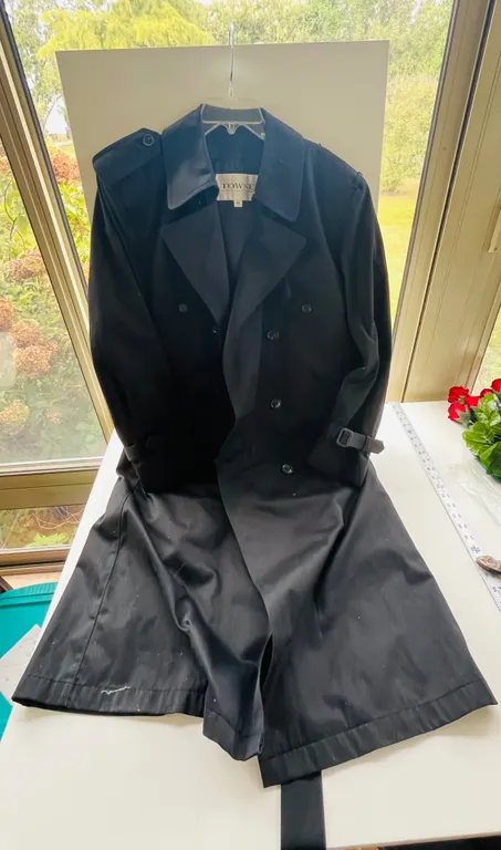 Towne by London Fog Black Trench Coat