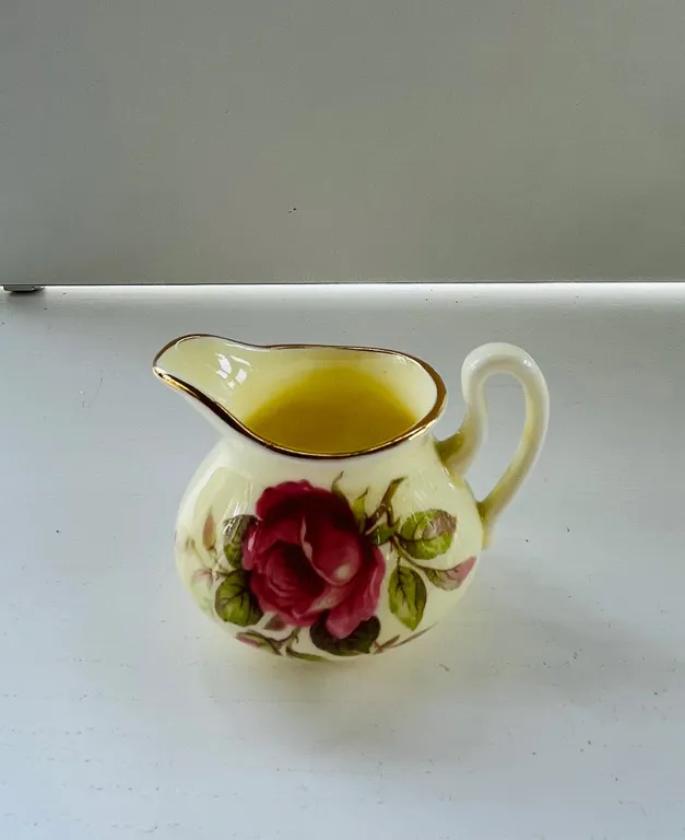 Staffordshire Fine Bone China Rose Creamer