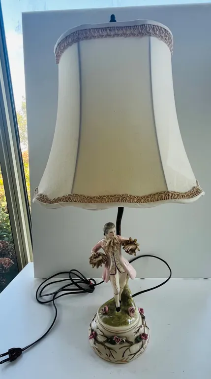 Rococo Style Figural Porcelain Table Lamp