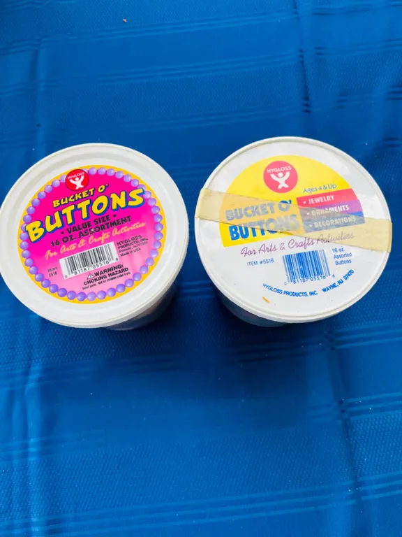 Two Hygloss Bucket O' Buttons Craft Assortments