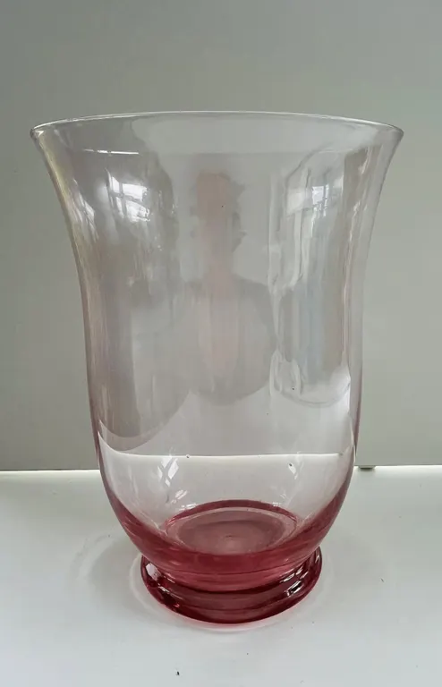 Pink Glass Hurricane Vase