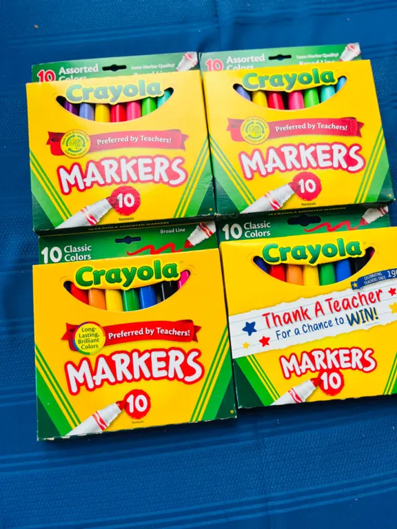 Lot of Four Crayola 10-Count Broad Line Marker Packs