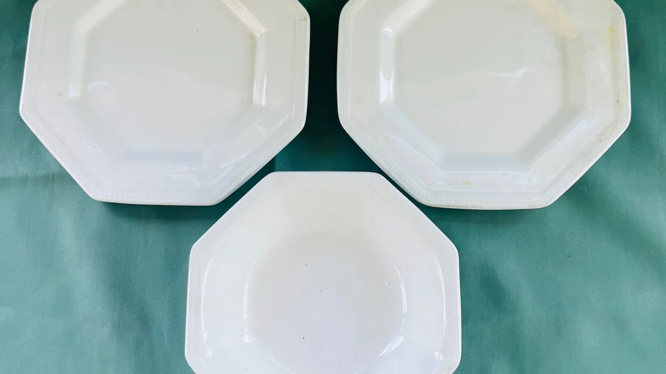 Johnson Brothers Ironstone Octagonal Plates and Bowl