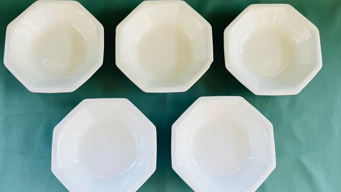 Set of Five Johnson Brothers Octagonal Ironstone Bowls