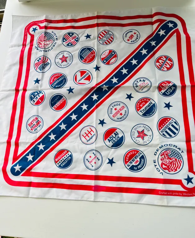 Vintage Political Campaign Commemorative Scarf