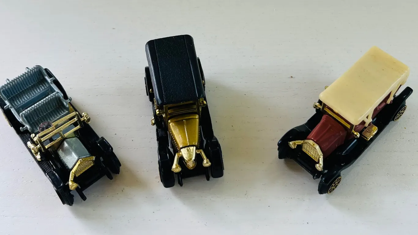 Set of Three Miniature Vintage Die-Cast Cars