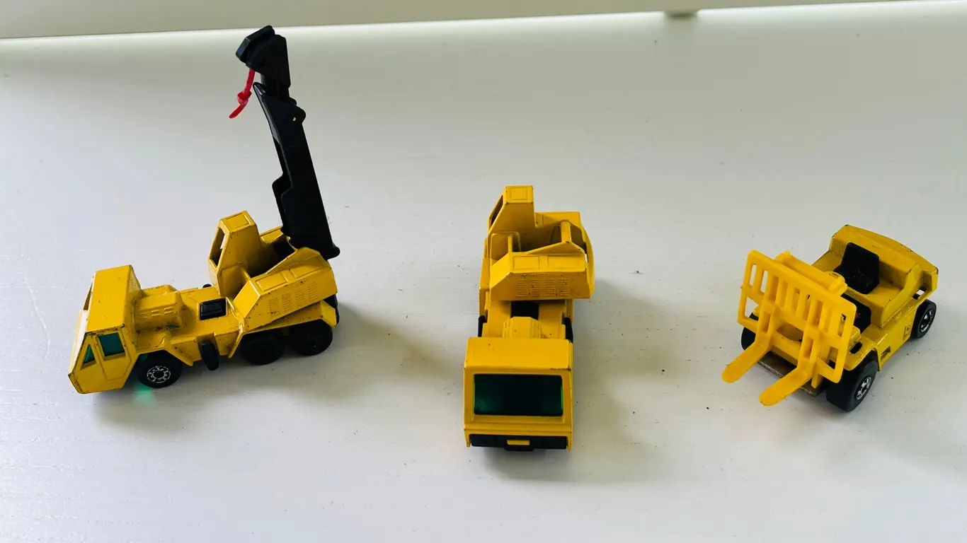 Die-Cast Yellow Toy Vehicles Lot of 3