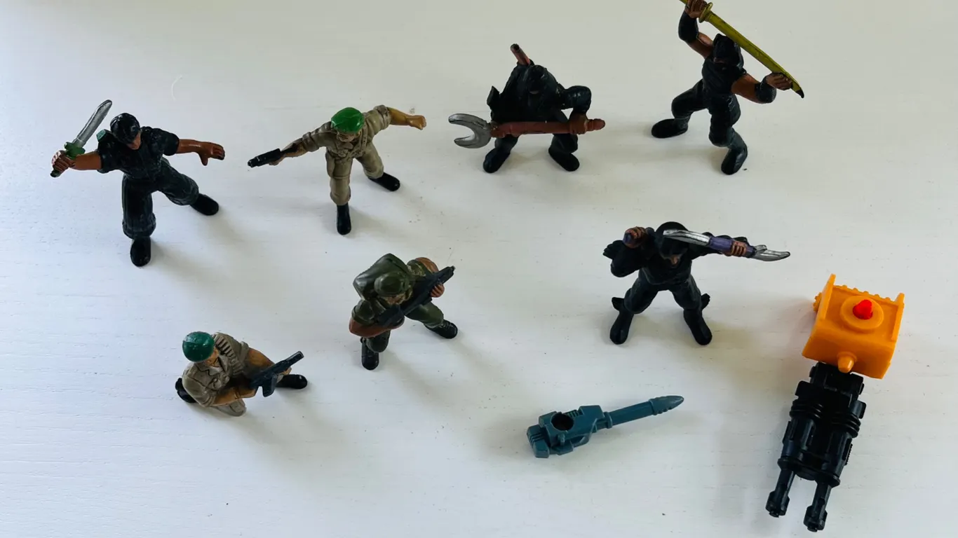 Plastic Army Men and Ninja Action Figures
