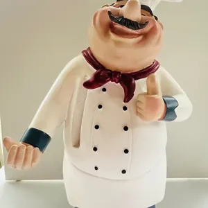 Large Smiling Chef Figurine Statue