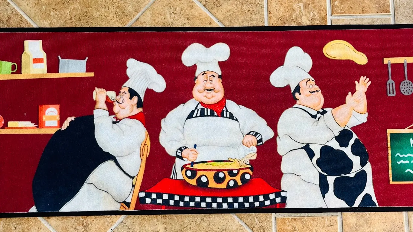 Chef Themed Kitchen Runner Rug