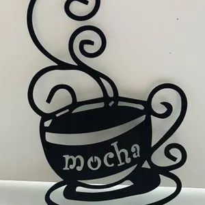 Metal "Mocha" Coffee Cup Wall Decor Sign
