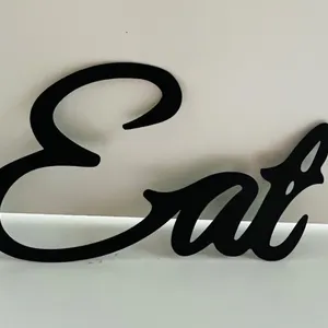 Black Metal "Eat" Script Wall Art