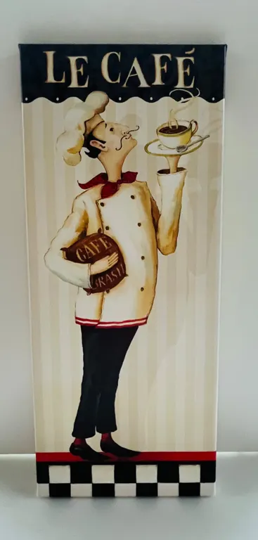 Le Cafe Chef Holding Coffee Wall Art