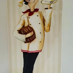 Le Cafe Chef Holding Coffee Wall Art