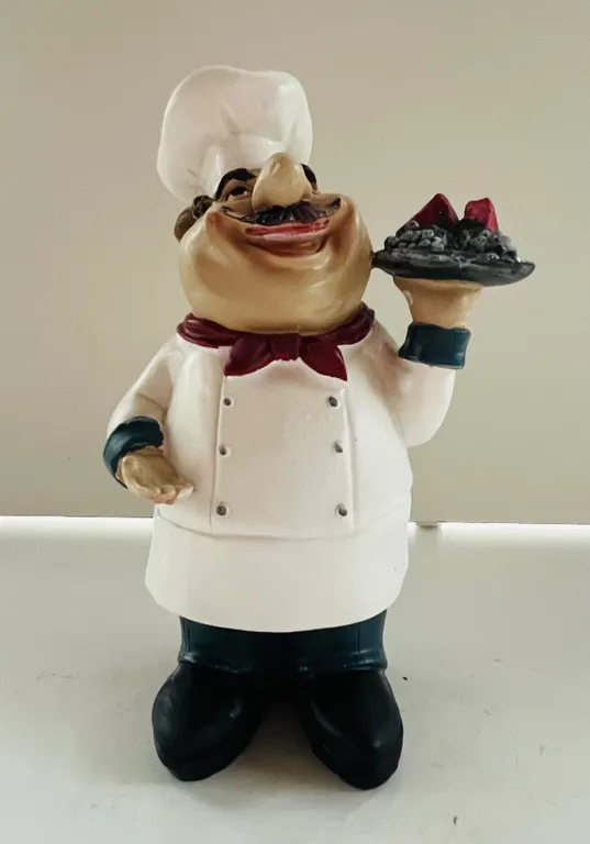 Chef Figurine with Tray