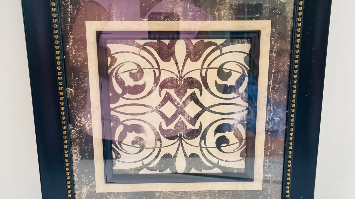 Framed Decorative Wall Art with Abstract Pattern