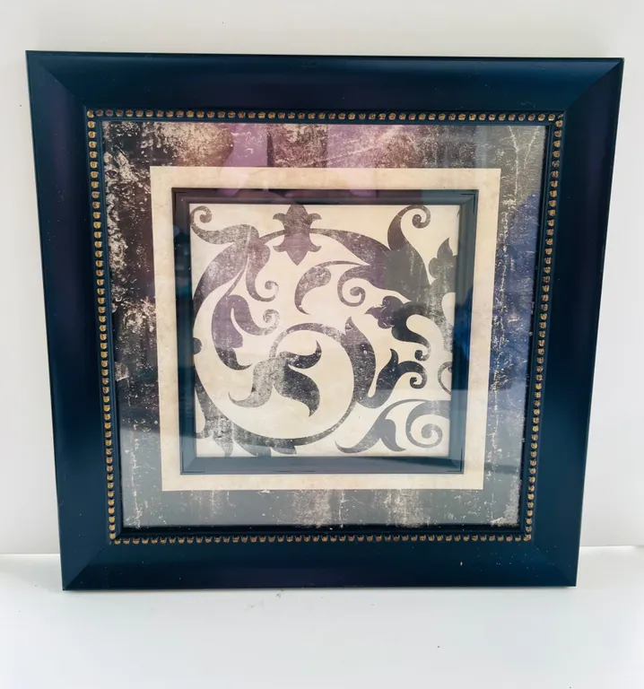 Framed Ornate Botanical Motif Wall Art