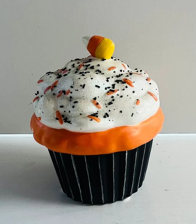 Halloween Candy Corn Cupcake Candle