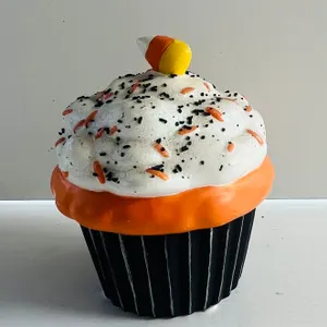 Halloween Candy Corn Cupcake Candle