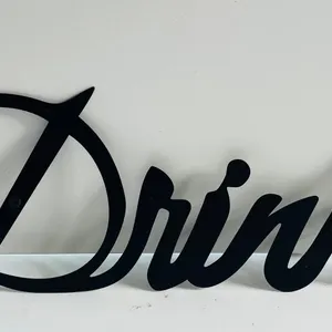 Black Script metal "Drink" Wall Art Decor