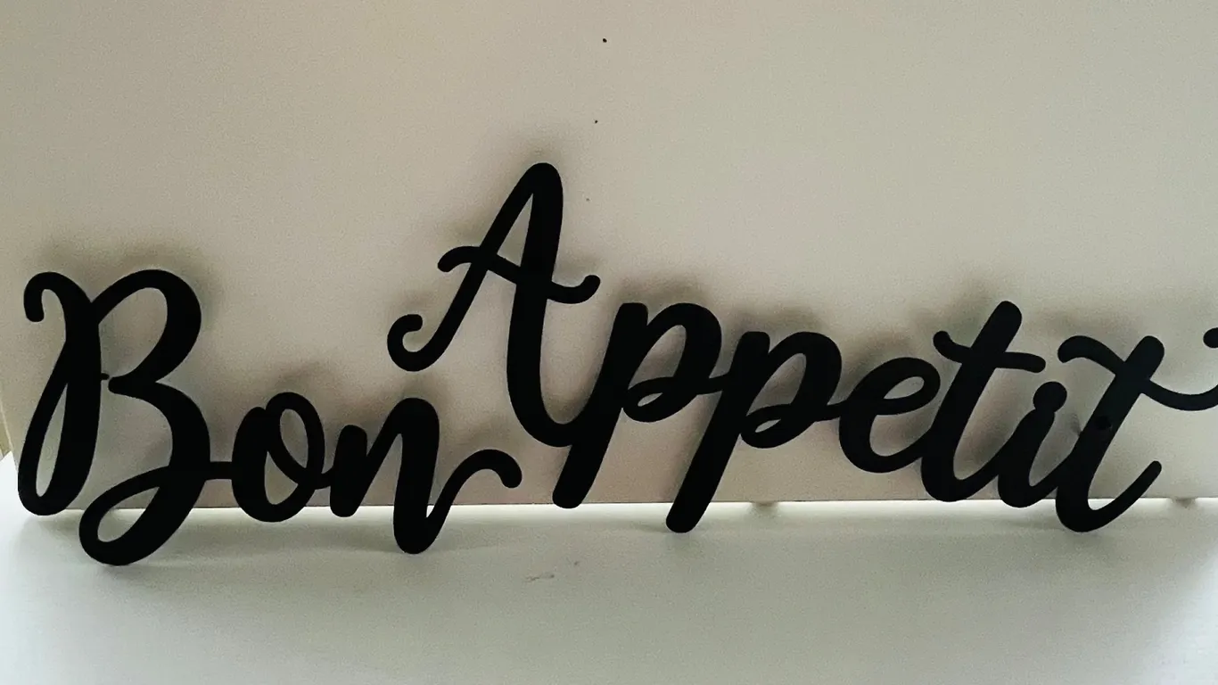 Black Script metal "Bon Appetit" Wall Decor Sign