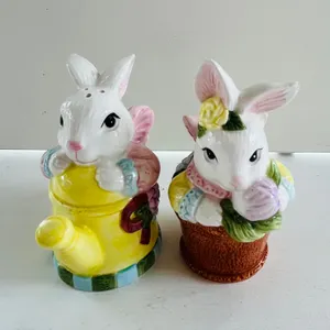 Ceramic Easter Bunny Salt and Pepper Shakers