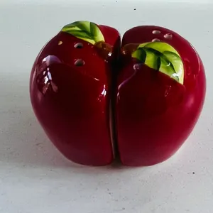 Vintage Ceramic Apple Salt and Pepper Shakers