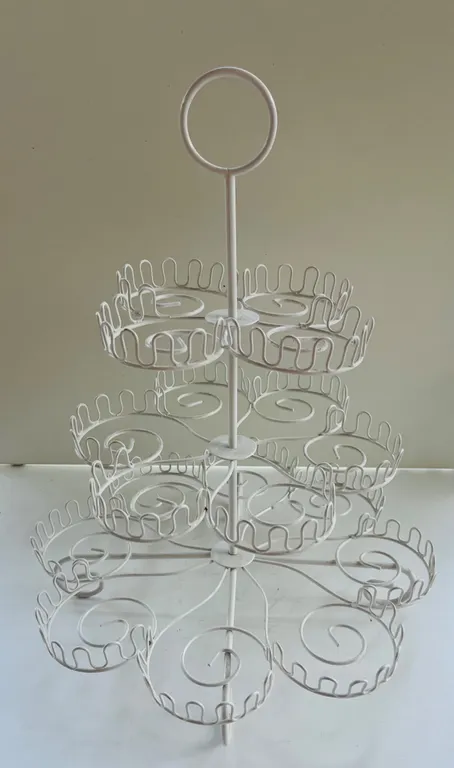 White Metal Tiered Cupcake Dessert Stand