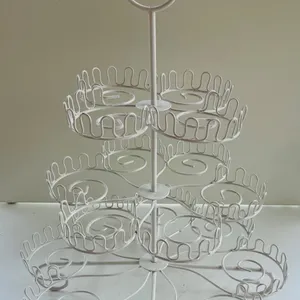 White Metal Tiered Cupcake Dessert Stand
