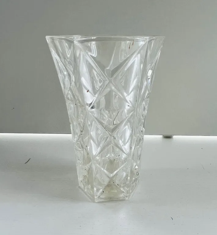 Faceted Glass Vase
