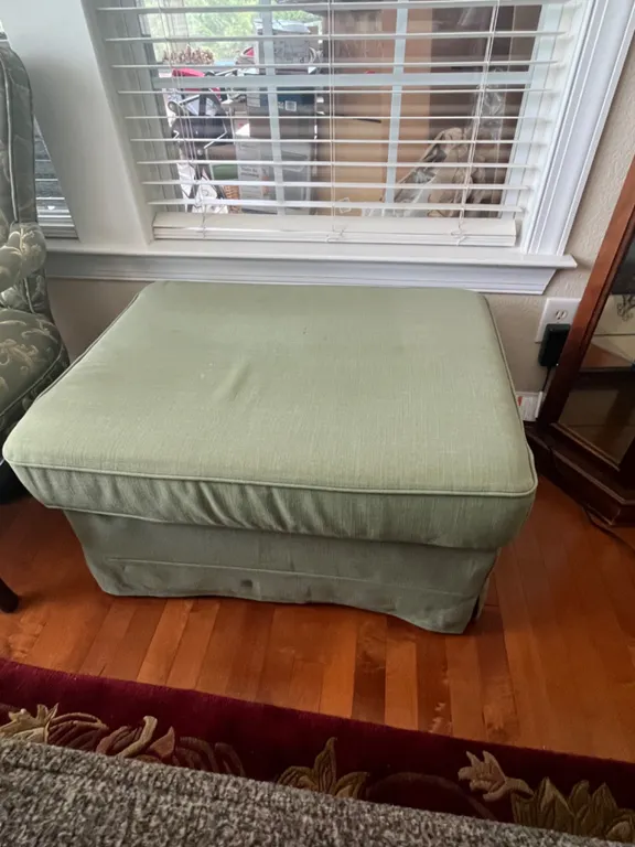 Green Upholstered Storage Ottoman