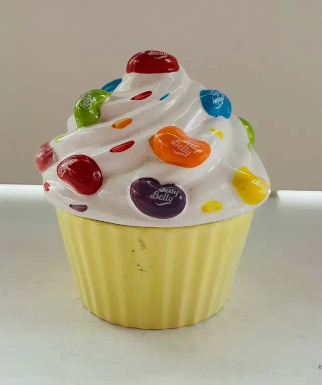 Jelly Belly Ceramic Cupcake Jar