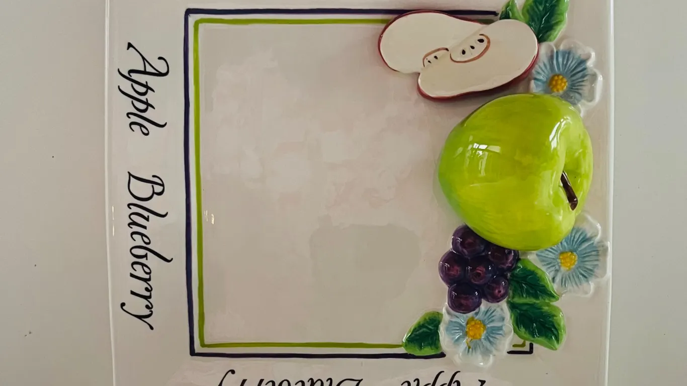 Bella Casa by Ganz Apple Blueberry Ceramic Serving Plate