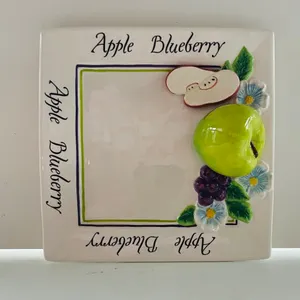 Bella Casa by Ganz Apple Blueberry Ceramic Serving Plate