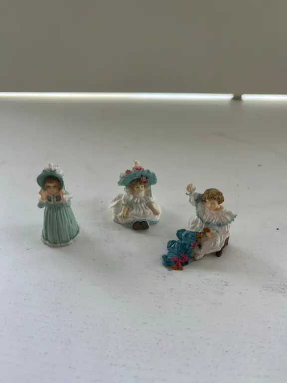 HGL 1992 Miniature Figurines "My Winter Hat", "Sarah", "The Seamstress"