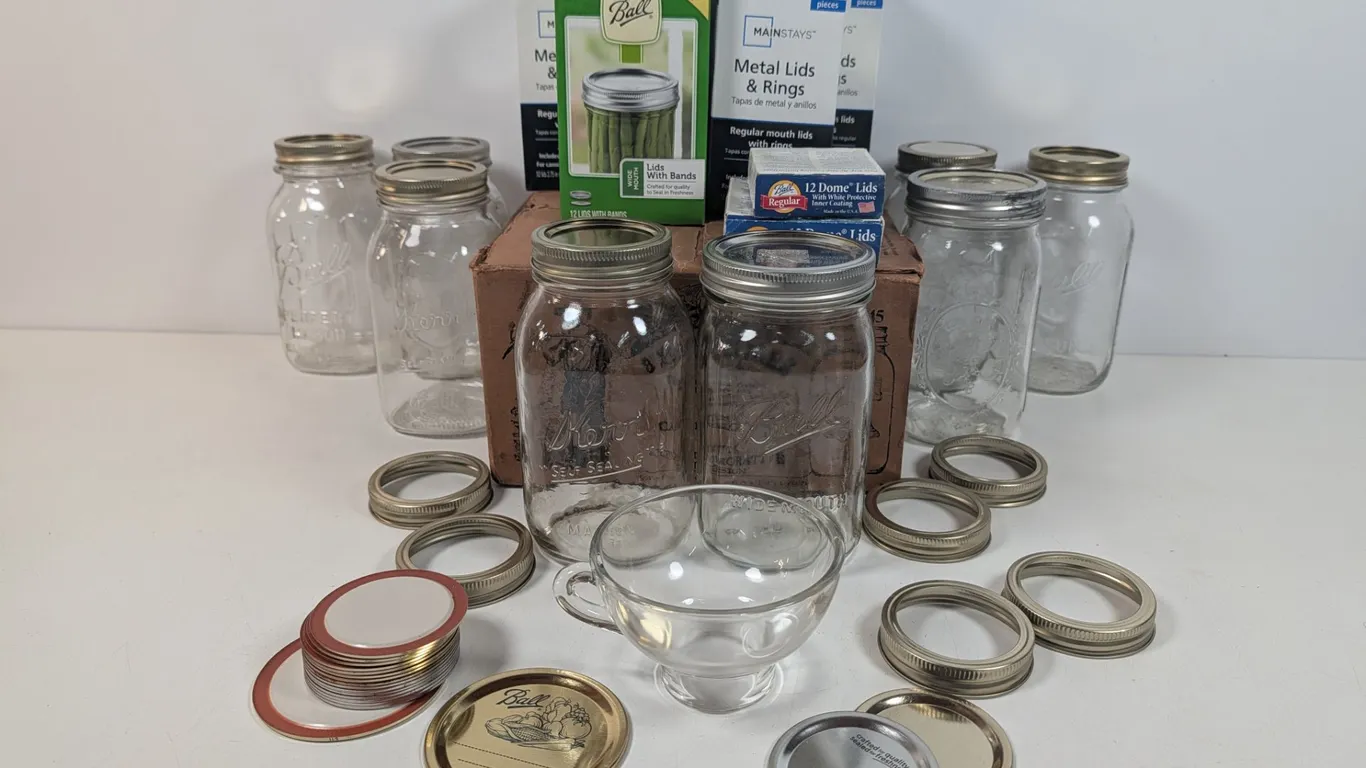 Canning Lids, Jars and Glass Funnel