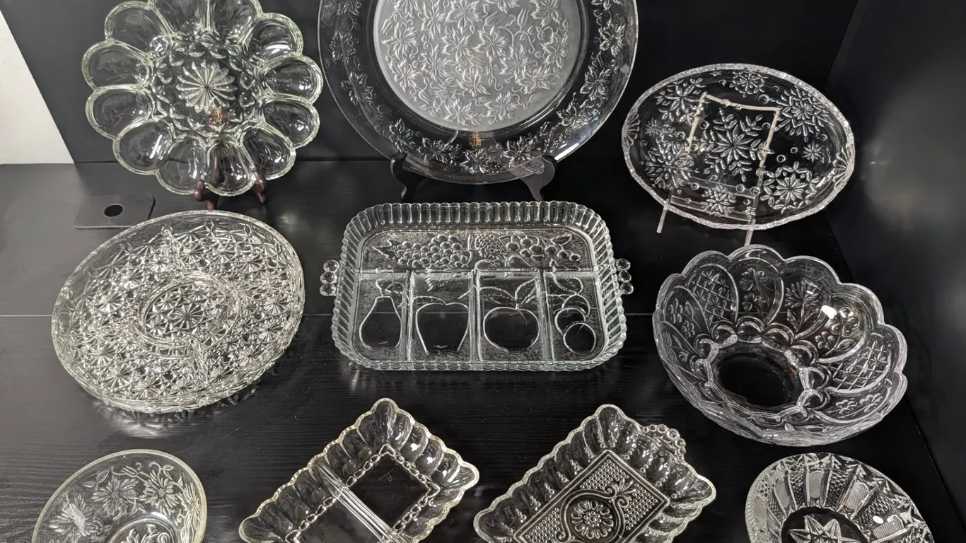 Collection of Pressed Glass Serving Dishes