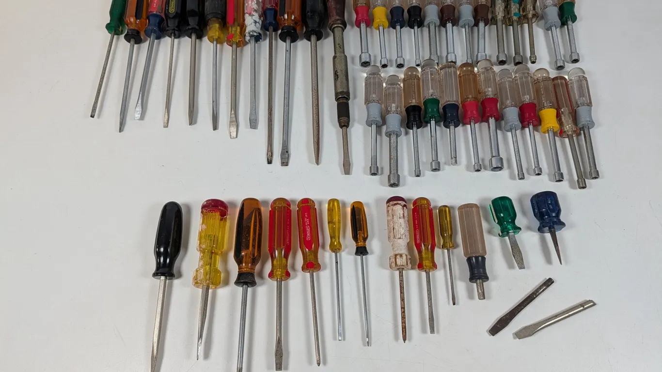 Large Lot Assorted Screwdrivers and Nut Drivers