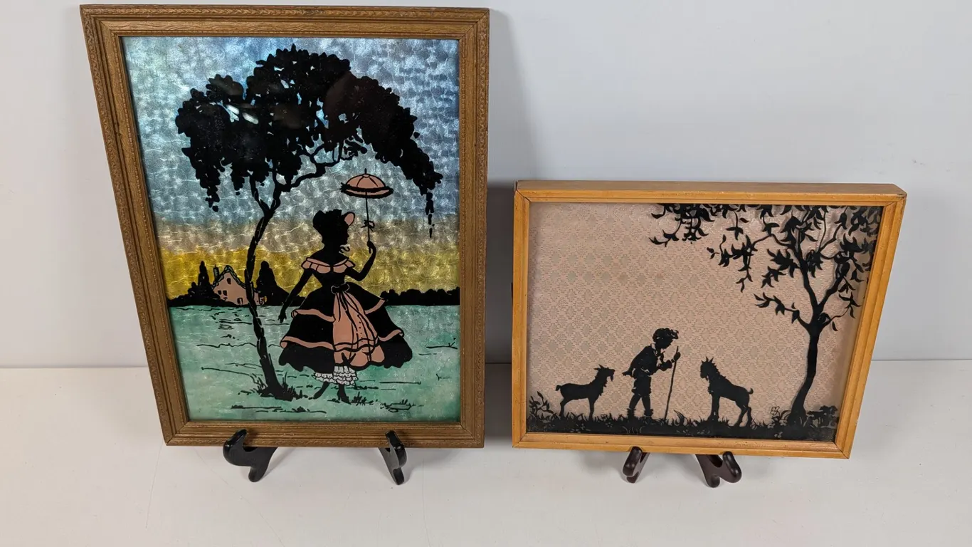 Framed Silhouette Artworks Pair