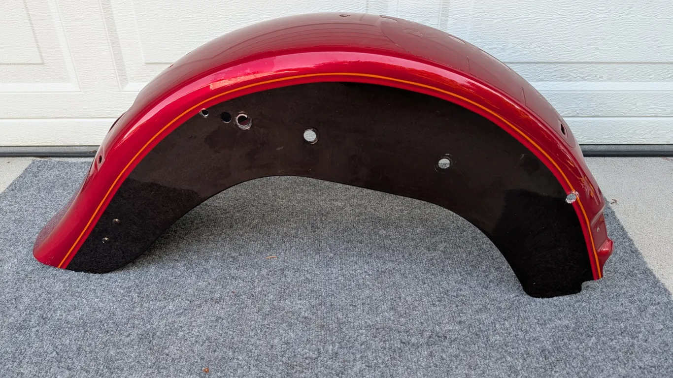 Motorcycle Rear Fender, Metallic Red