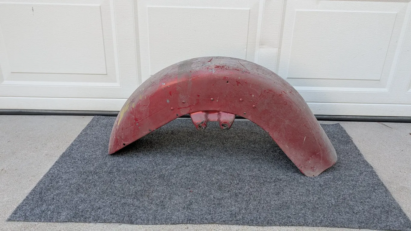 Red Metal Vehicle Fender
