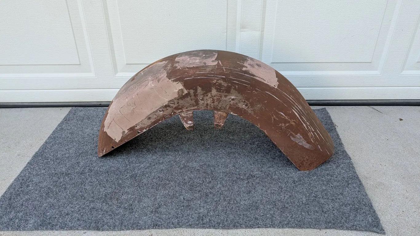 Vintage Metal Motorcycle Fender