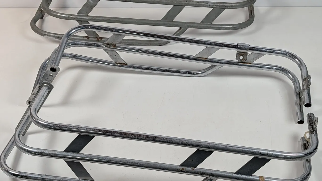 Pair of Chrome and Metal Luggage Racks