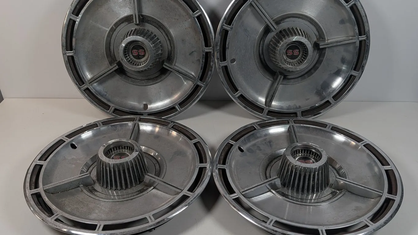 Set of Five Vintage Chevrolet SS Hubcaps