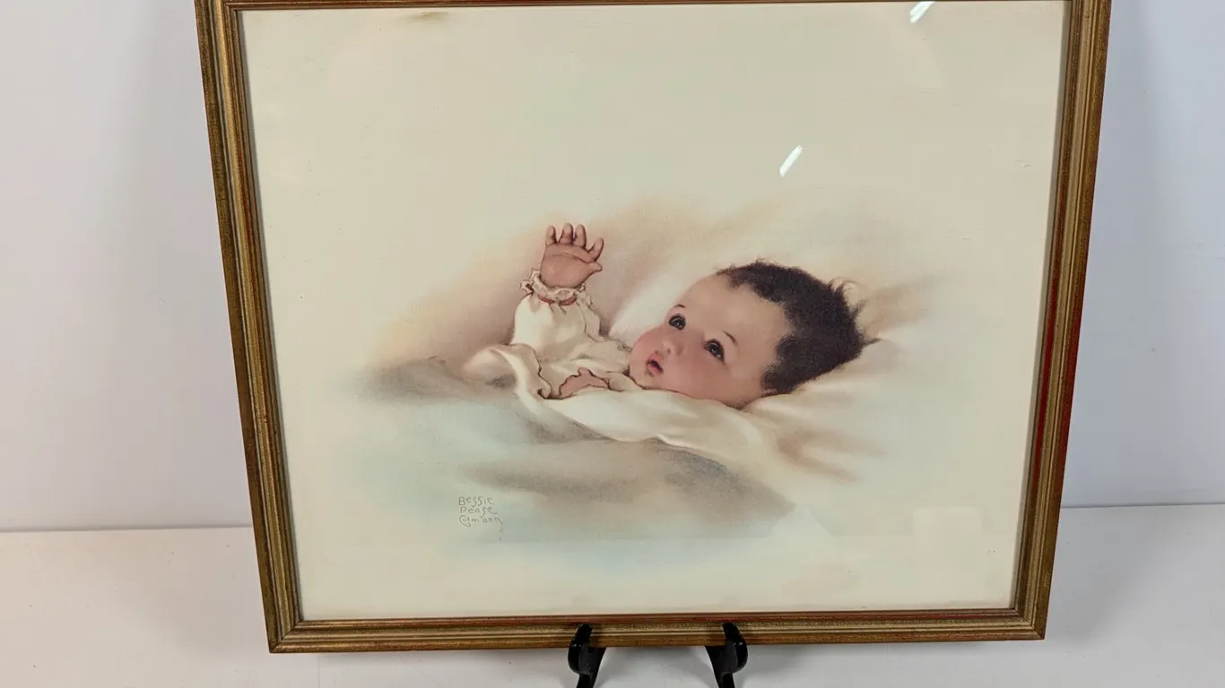 Bessie Pease Gutmann Baby Print in Gilded Frame