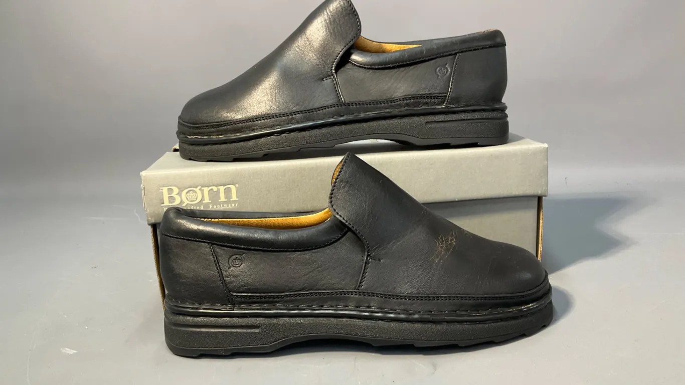 Born Davis Men's Black Leather Loafers Size 12