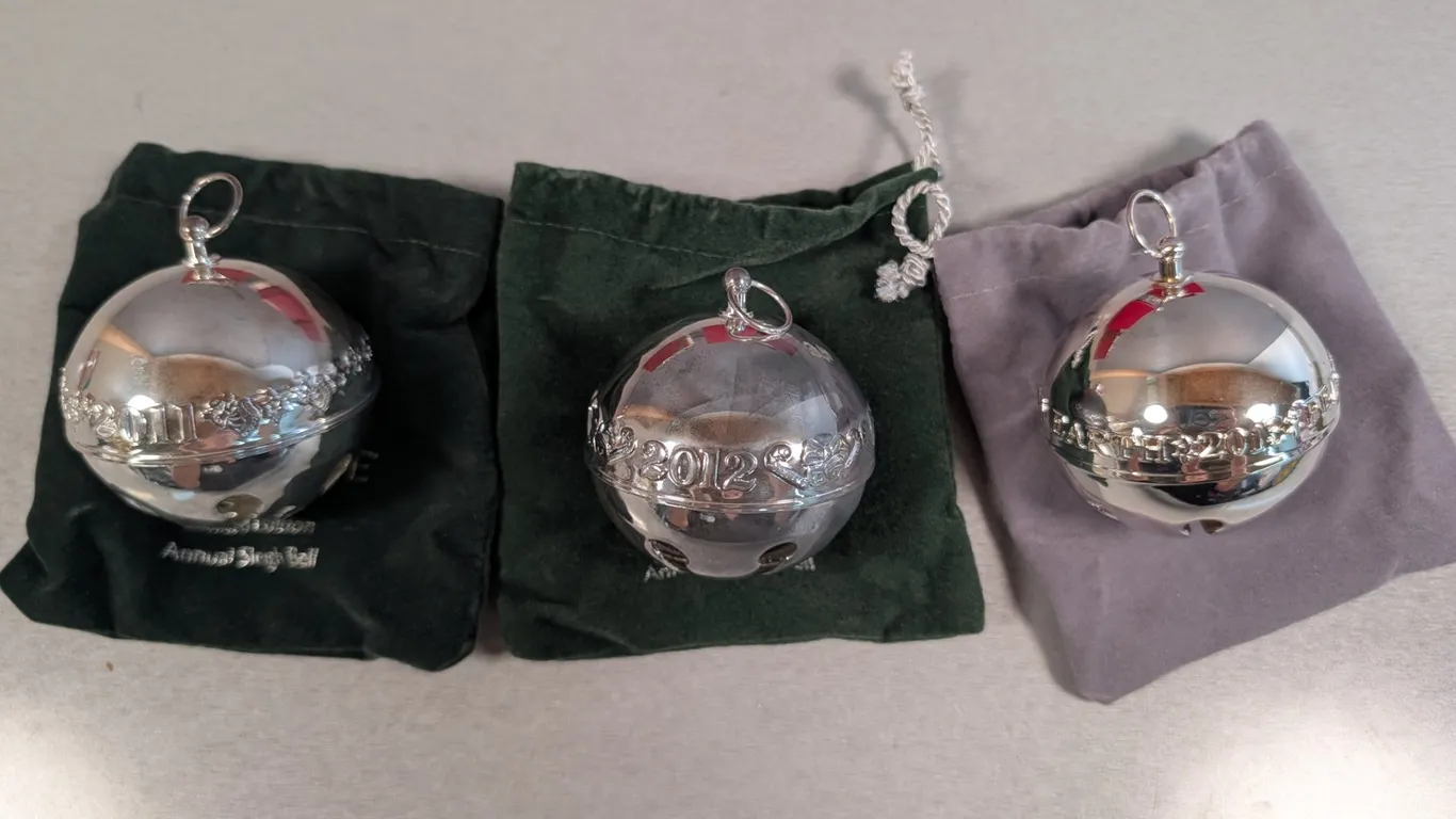 Wallace Silver-Plated Annual Sleigh Bells 2011, 2012, and ,2013