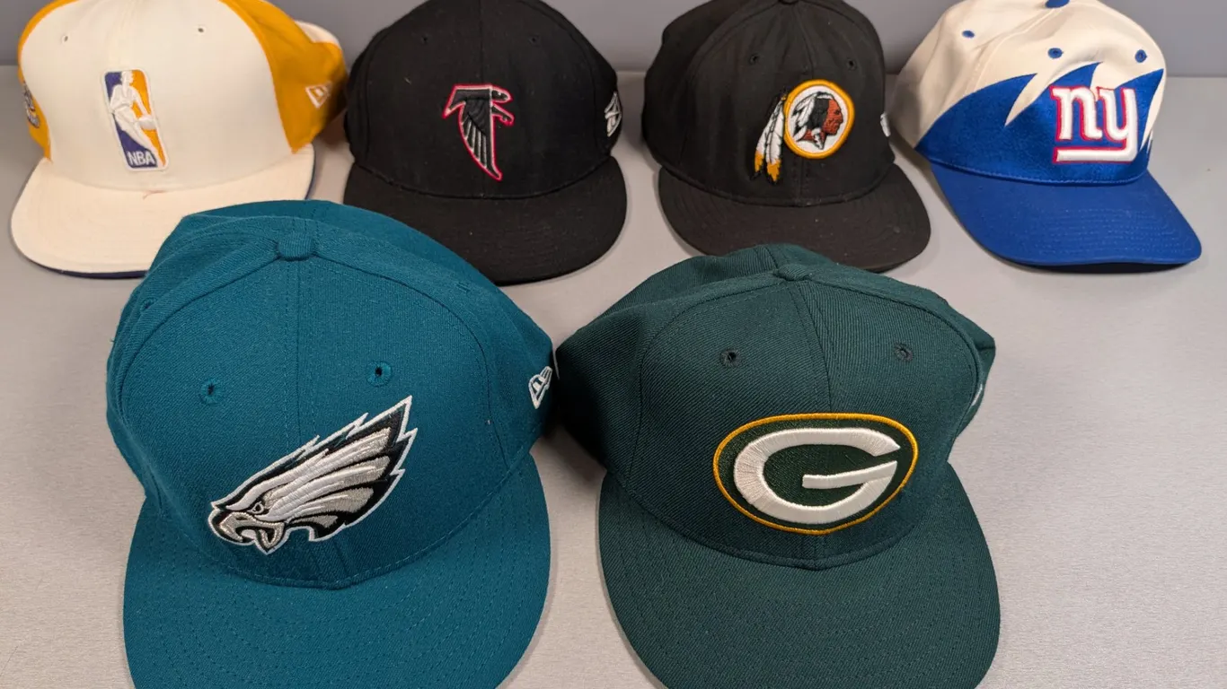 Collection of 6 Sports Team Fitted Caps