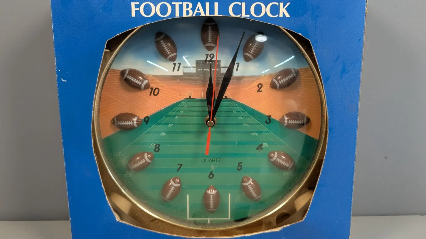 Quartz Football Wall Clock in Box